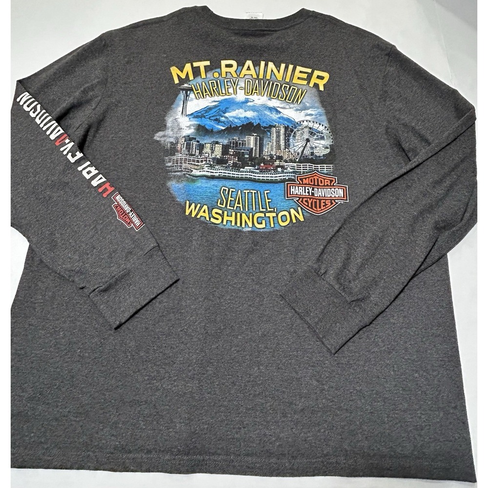 Harley Davidson Mt. Rainier Seattle Washington Long Sleeve T-Shirt. 2XL